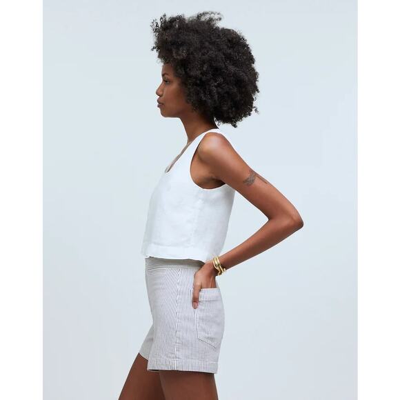 Madewell The Emmett Short smoky grape stripe 33 NWT - Picture 2 of 5